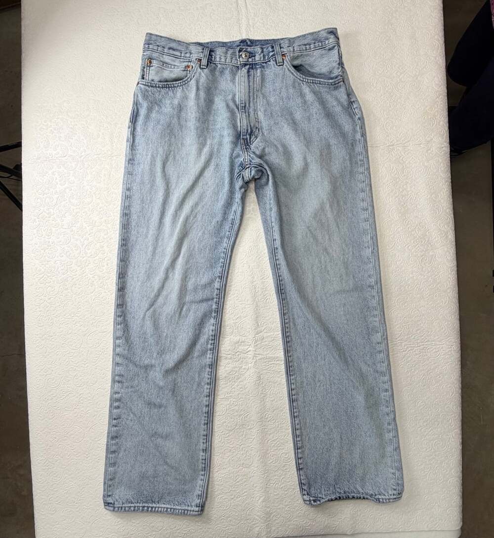 Levi's Premium 555 Men's Straight Leg Light Wash Blue Denim Jeans 36x34*